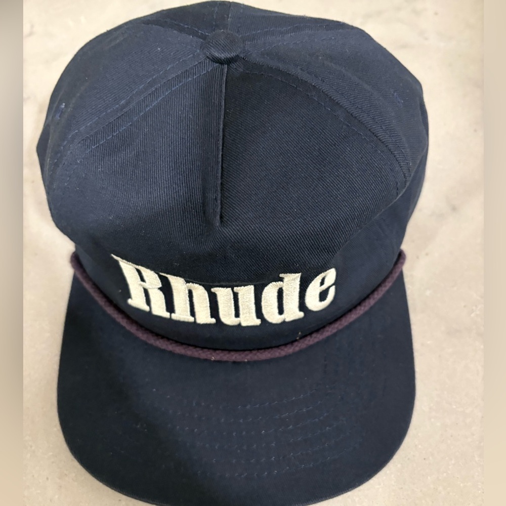 Rhude Black Cap with Cream Logo